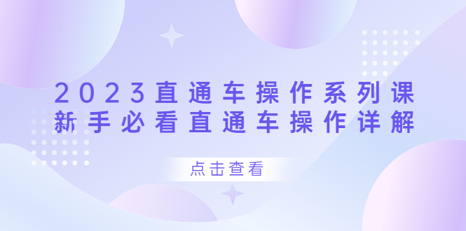 （6766期）2023直通车操作 系列课，新手必看直通车操作详解网赚项目-副业赚钱-互联网创业-资源整合华本网创