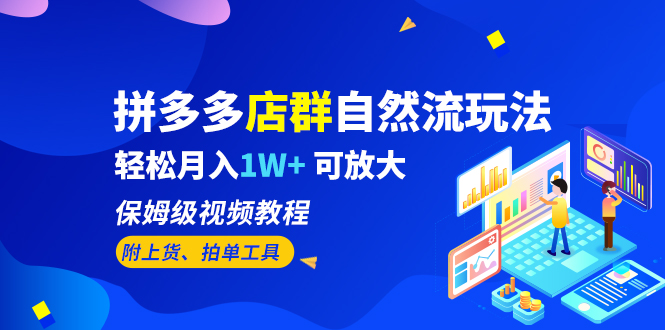 （6545期）拼多多店群自然流玩法，轻松月入1W+ 保姆级视频教程（附上货、拍单工具）网赚项目-副业赚钱-互联网创业-资源整合华本网创