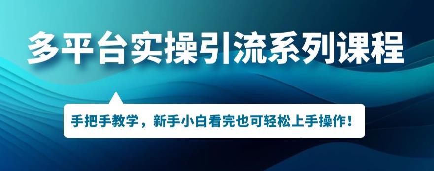 多平台引流实操系列课程，新手小白看完也可轻松上手进行引流操作网赚项目-副业赚钱-互联网创业-资源整合华本网创