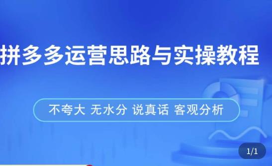 拼多多店铺运营思路与实操教程，快速学会拼多多开店和运营，少踩坑，多盈利网赚项目-副业赚钱-互联网创业-资源整合华本网创