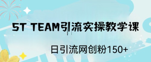 （6578期）ST TEAM引流实操课，日引流网创粉100+网赚项目-副业赚钱-互联网创业-资源整合华本网创