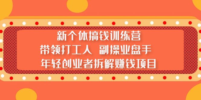 （5308期）新个体搞钱训练营：带领打工人 副操业盘手 年轻创业者拆解赚钱项目网赚项目-副业赚钱-互联网创业-资源整合华本网创