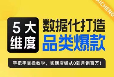 玺承·5大维度，数据化打造电商品类爆款特训营，一套高效运营爆款方法论网赚项目-副业赚钱-互联网创业-资源整合华本网创