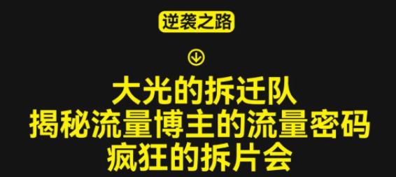 大光的拆迁队（30个片），揭秘博主的流量密码，疯狂的拆片会网赚项目-副业赚钱-互联网创业-资源整合华本网创