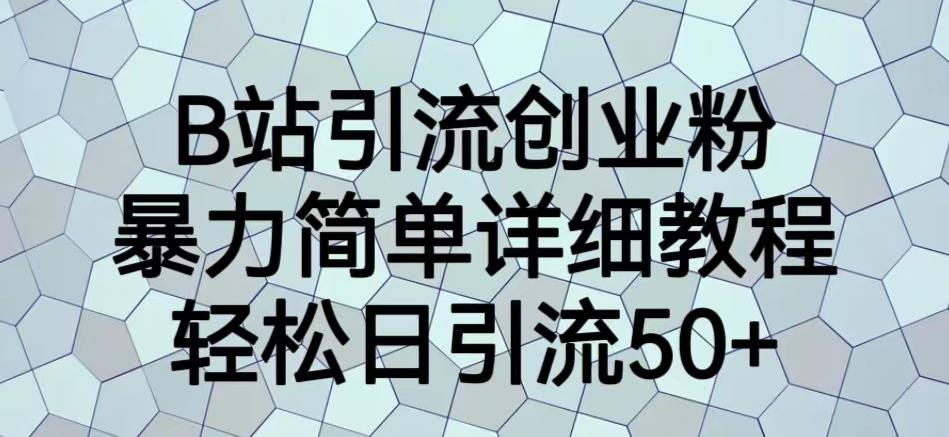 B站引流创业粉，暴力简单详细教程，轻松日引流50+【揭秘】网赚项目-副业赚钱-互联网创业-资源整合华本网创