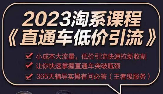 2023直通车低价引流玩法课程，小成本大流量，低价引流快速拉新收割，让你快速掌握直通车突破瓶颈网赚项目-副业赚钱-互联网创业-资源整合华本网创