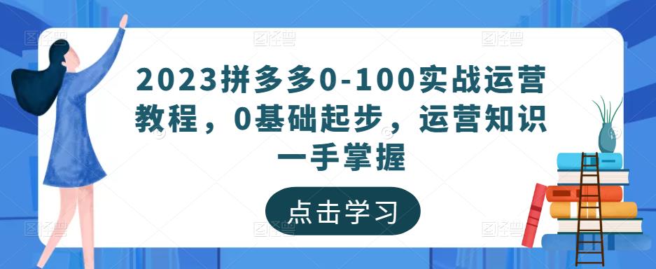 2023拼多多0-100实战运营教程，0基础起步，运营知识一手掌握网赚项目-副业赚钱-互联网创业-资源整合华本网创