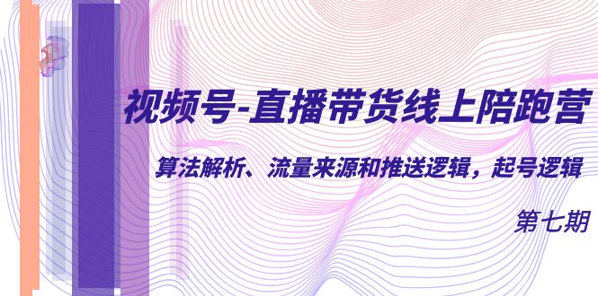 （7220期）视频号-直播带货线上陪跑营第7期：算法解析、流量来源和推送逻辑，起号逻辑网赚项目-副业赚钱-互联网创业-资源整合华本网创