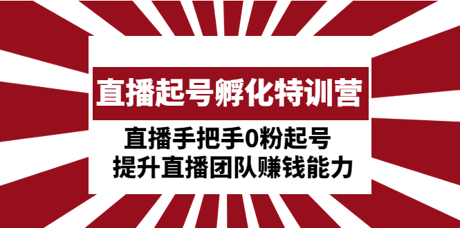 （4864期）直播起号孵化特训营：直播手把手0粉起号  提升直播团队赚钱能力网赚项目-副业赚钱-互联网创业-资源整合华本网创