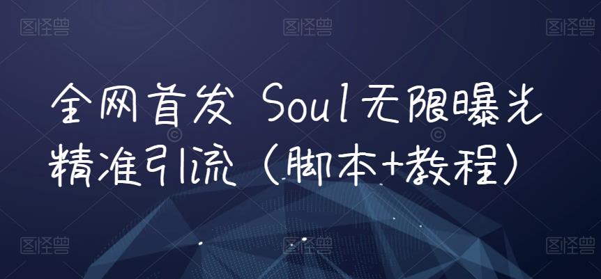 全网首发 Soul无限曝光精准引流（脚本+教程）网赚项目-副业赚钱-互联网创业-资源整合华本网创