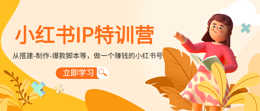 小红书IP特训营：从搭建-制作-爆款脚本等等，做一个赚钱的小红书号网赚项目-副业赚钱-互联网创业-资源整合华本网创