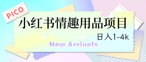 （6555期）最新小红书情趣用品项目，日入1-4k网赚项目-副业赚钱-互联网创业-资源整合华本网创