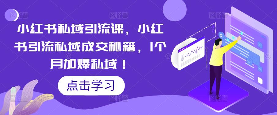 小红书私域引流课，小红书引流私域成交秘籍，1个月加爆私域！网赚项目-副业赚钱-互联网创业-资源整合华本网创