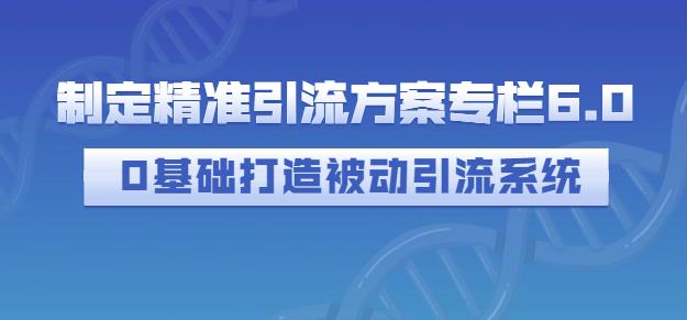 制定精准引流方案专栏6.0，0基础打造被动引流系统网赚项目-副业赚钱-互联网创业-资源整合华本网创