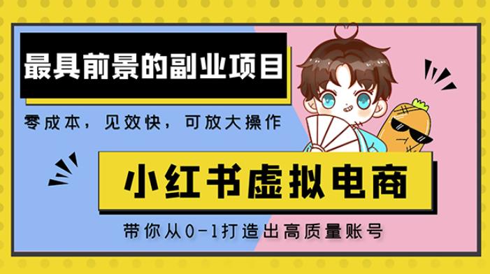 小红书蓝海大市场虚拟电商项目，手把手带你打造出日赚2000+高质量红薯账号网赚项目-副业赚钱-互联网创业-资源整合华本网创