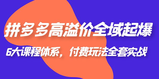 （6297期）拼多多-高溢价 全域 起爆，6大课程体系，付费玩法全套实战！网赚项目-副业赚钱-互联网创业-资源整合华本网创